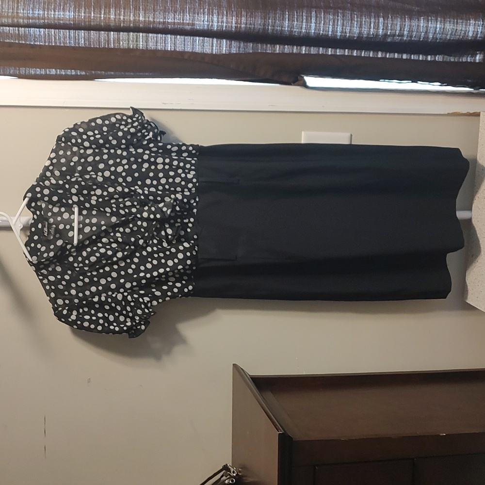 AGB black polka dot dress size 8
